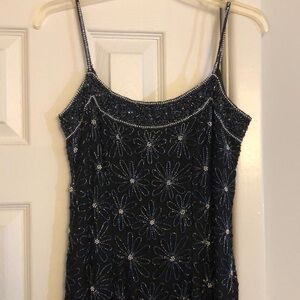 Papell Boutique Evening black dress with beading